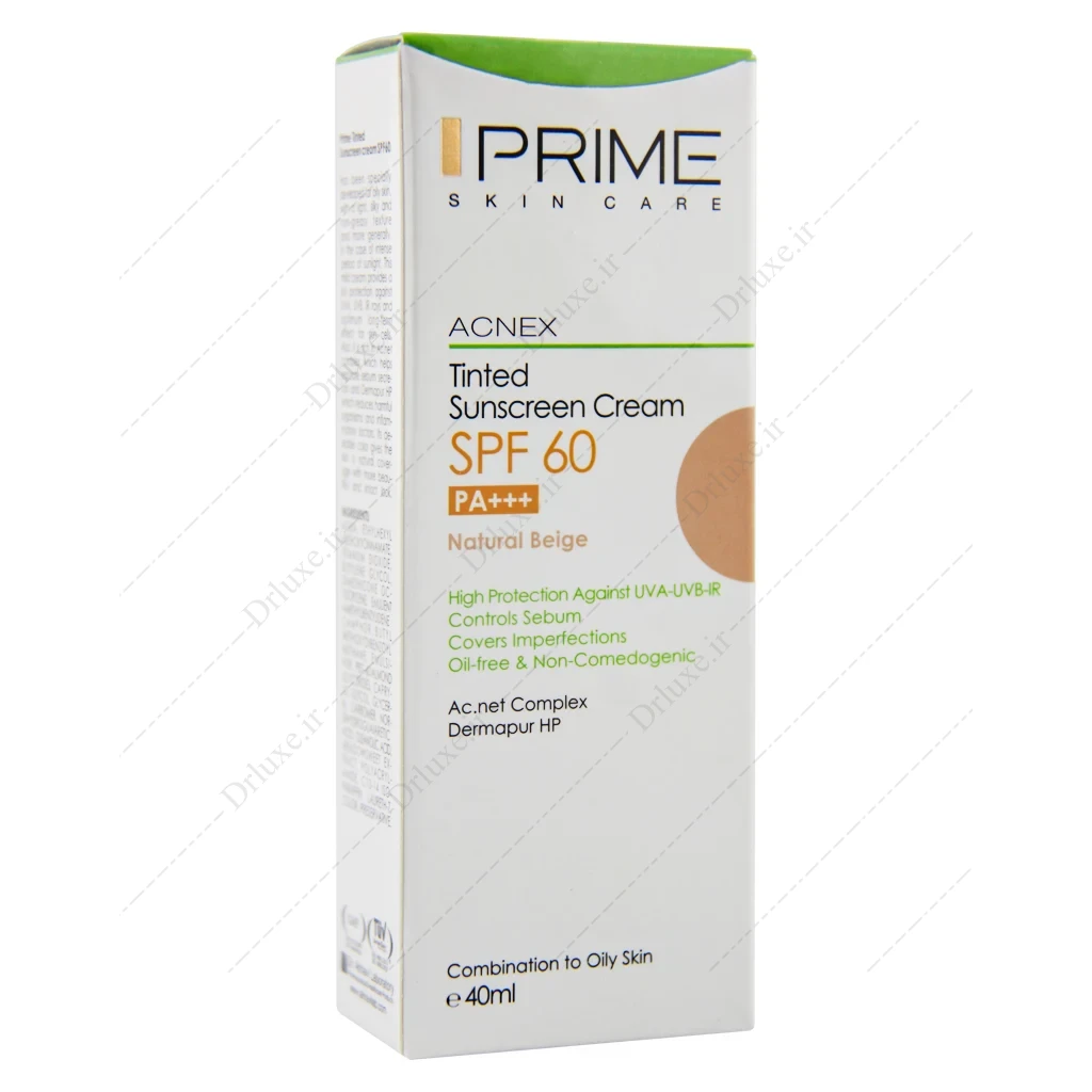 کرم ضد آفتاب SPF60 بژ طبیعی پرایم پوست مختلط و چرب